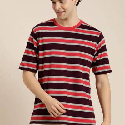 Men's Casual Striped Crew Neck T-Shirt