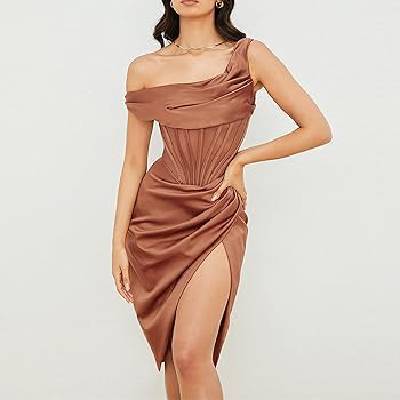 Elegant Silk Midi Dress for Evening Wear